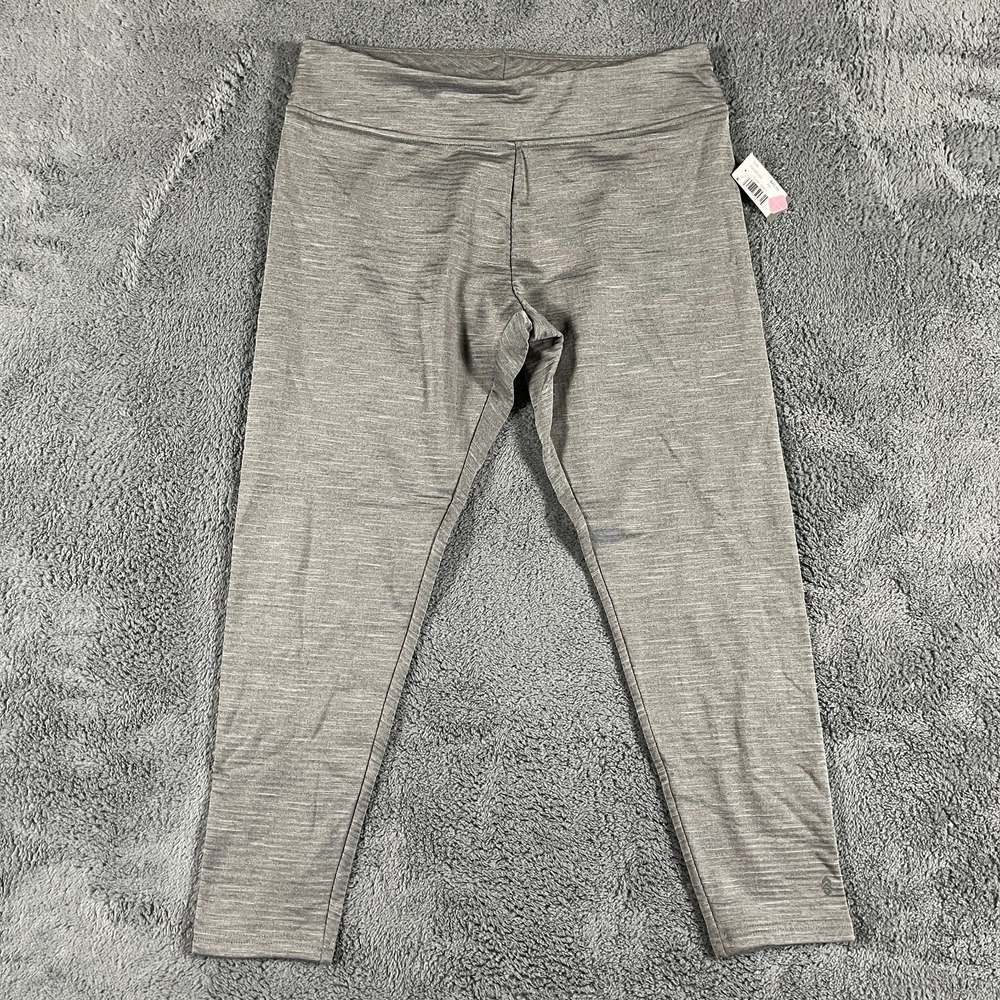 Free Country Thermal Leggings Womens XXL Gray Force Grid Fleece Moisture Wicking